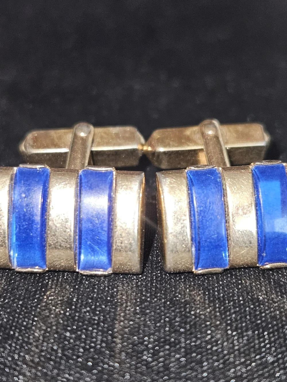 SWANK Cufflinks with Bright Blue Inlay